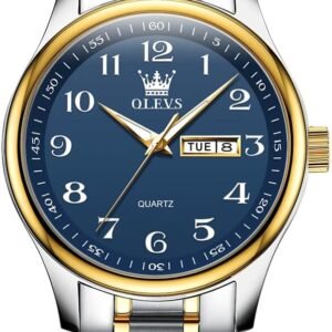 Men's Casual Stainless Steel Watch, Big Face Easy to Read An...