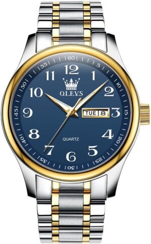 Men's Casual Stainless Steel Watch, Big Face Easy to Read An...