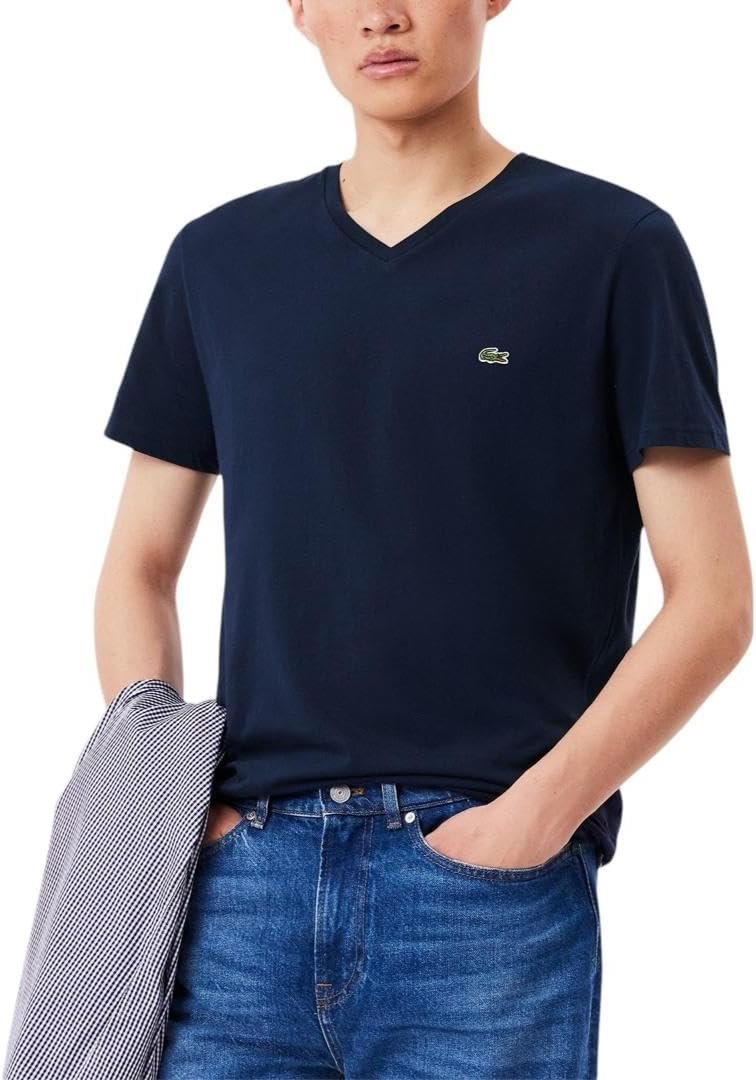 Lacoste Men's Short Sleeve V-Neck Pima Cotton Jersey T-Shirt - Image 6