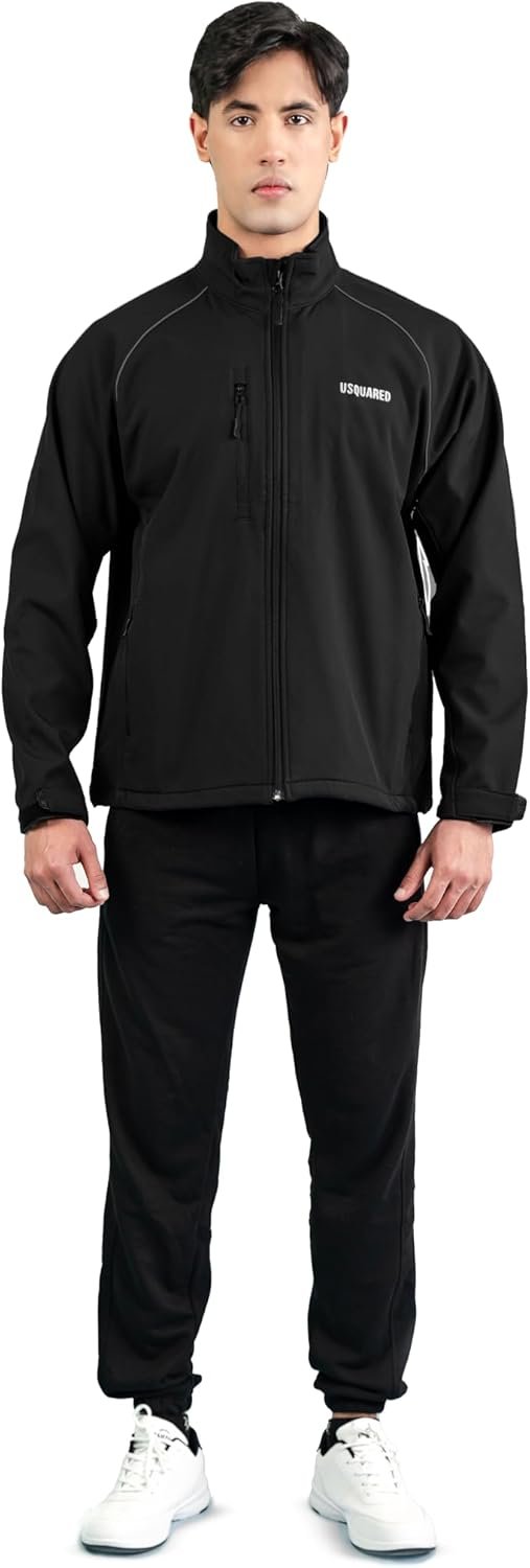 Mens softshell jacket, Insulated windbreaker Fleece Lined Ra...
