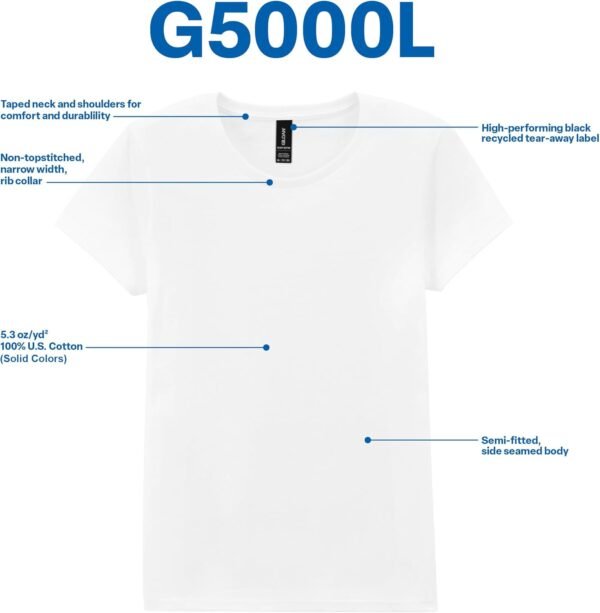 Gildan Women's Heavy Cotton T-Shirt, Style G5000L, 2-Pack