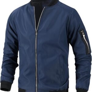 Mens Lightweight Bomber Jacket Casual Windbreaker Zip Up Coa...