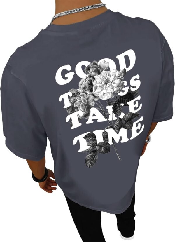 GORGLITTER Men's Novelty Casual Letter Graphic Crewneck T-Sh...