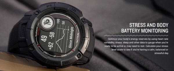 Garmin Instinct 2X Solar - Tactical Edition Black, Rugged Ou...