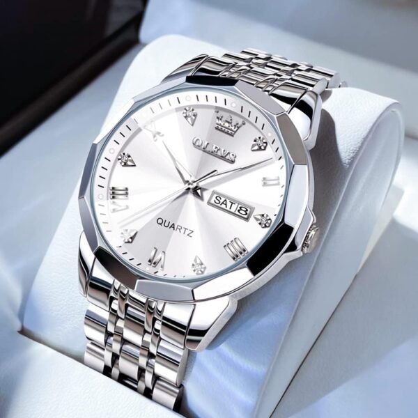OLEVS Men Watches Business Dress Diamond Analog Quartz Date ...