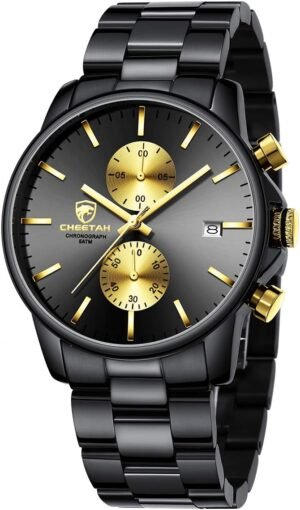 GOLDEN HOUR Fashion Business Mens Watches with Stainless Ste...