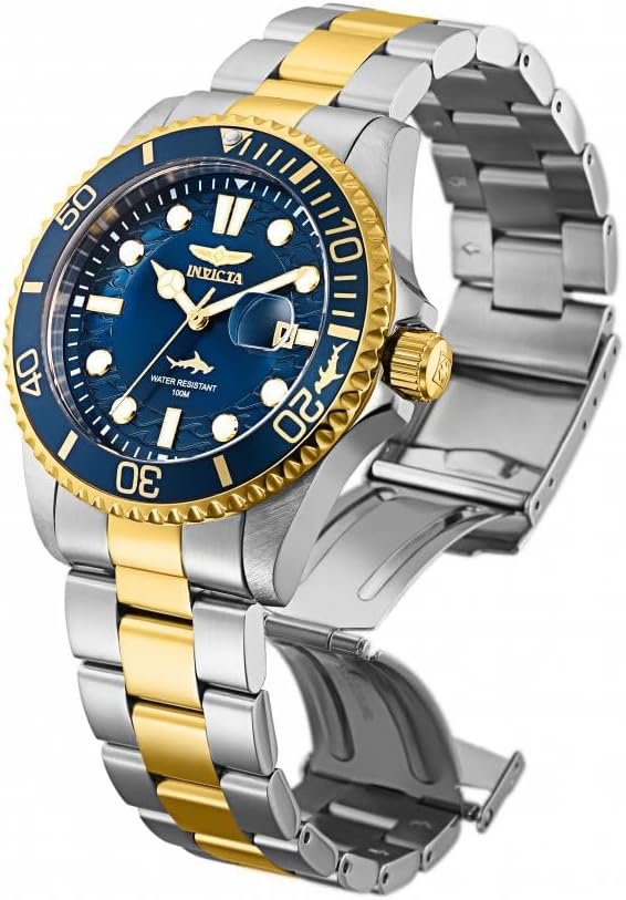 Invicta Mens Pro Diver Quartz Watch, Two Tone, 30021