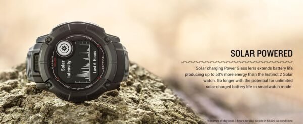 Garmin Instinct 2X Solar - Tactical Edition Black, Rugged Ou...