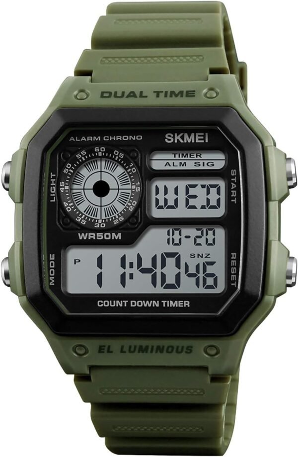 PASOY Men's Digital Multi-Function Watches Dual Time Alarm S...