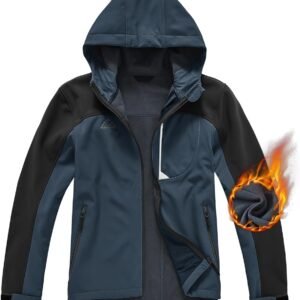 BGOWATU Men's Lightweight Fleece Lined Hooded Softshell Wint...