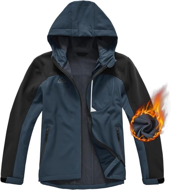 BGOWATU Men's Lightweight Fleece Lined Hooded Softshell Wint...