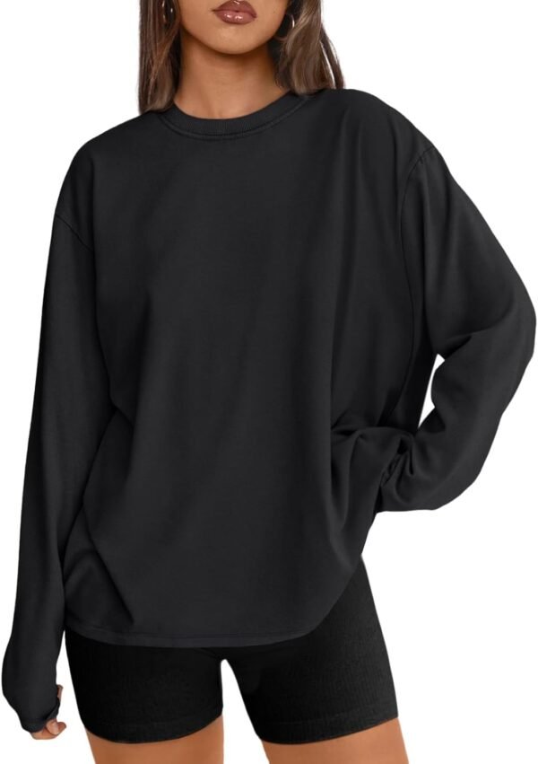 Trendy Queen Womens Oversized Long Sleeve T Shirts 2025 Basi...