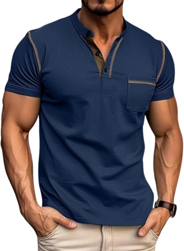 Aulemen Men's Henley Shirts Short Sleeve Casual Lightweight ...