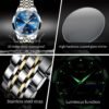 OLEVS Men Watches Business Dress Diamond Analog Quartz Date ...