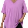 Trendy Queen Oversized Tshirts for Women Workout Plus Size T...