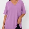 Trendy Queen Oversized Tshirts for Women Workout Plus Size T...