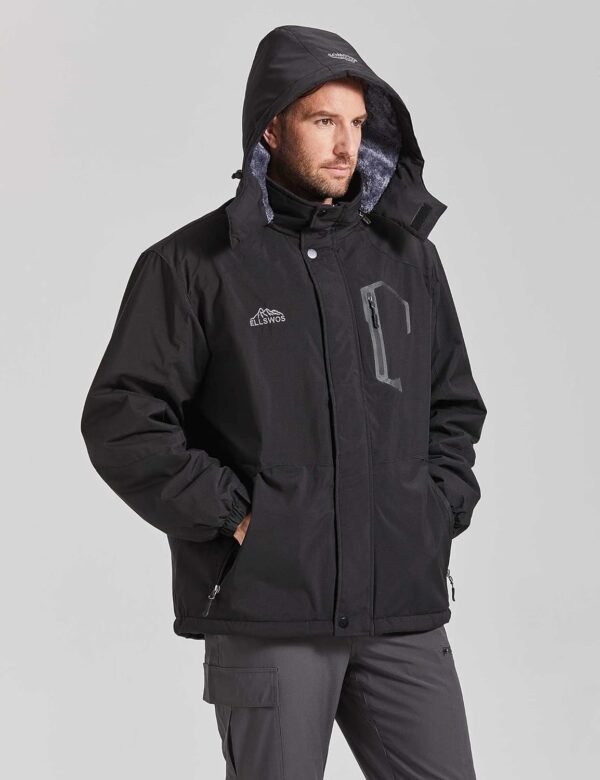 ELLSWOS Men's Waterproof Ski Jacket Winter Snow Coat Warm Ho...