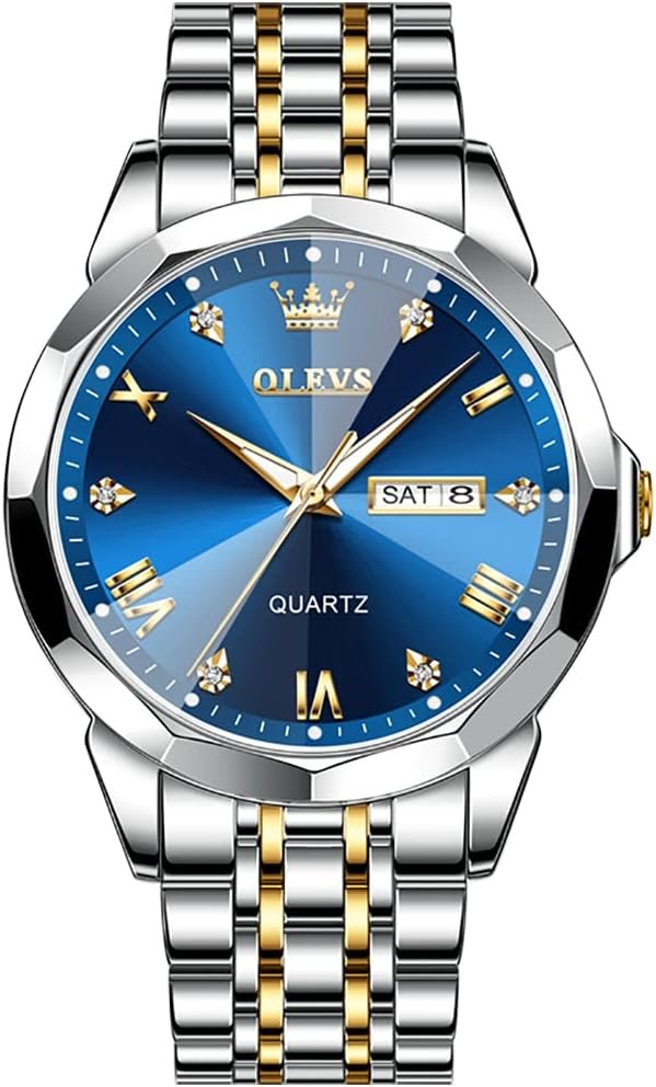 OLEVS Men Watches Business Dress Diamond Analog Quartz Date ...
