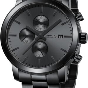 CRRJU Watches for Men Luxury Business Stainless Steel Waterp...