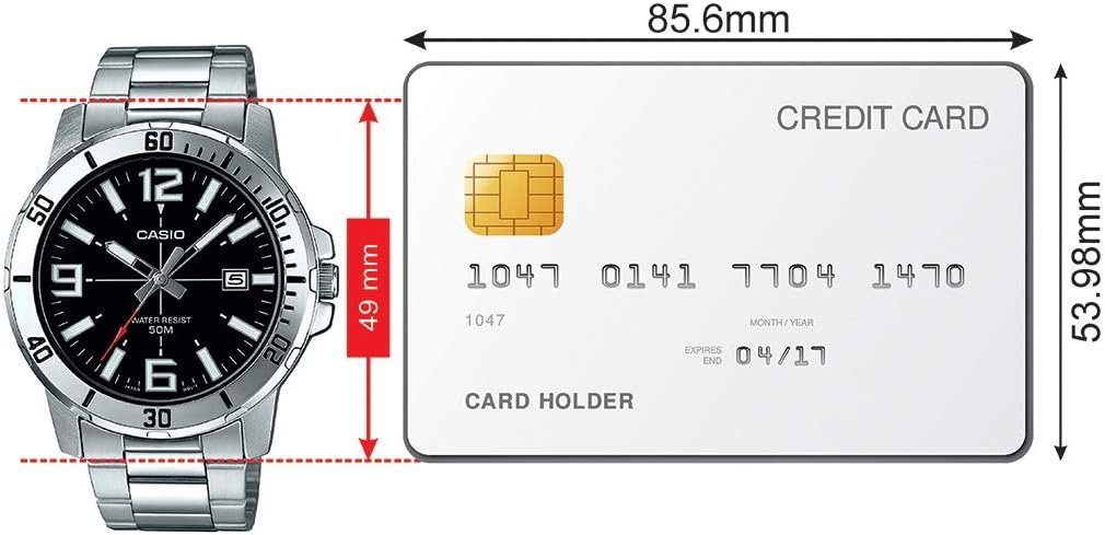 Casio MTP-VD01D-1BV Men's Enticer Stainless Steel Black Dial... - Image 7