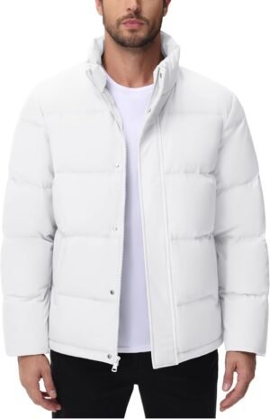 Cotrasen Men’s Down Jacket Zip Up Warm Puffer Jacket Winter ...