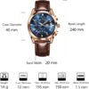 OLEVS Men's Casual Leather Watch, Big Face Chronograph Watch...