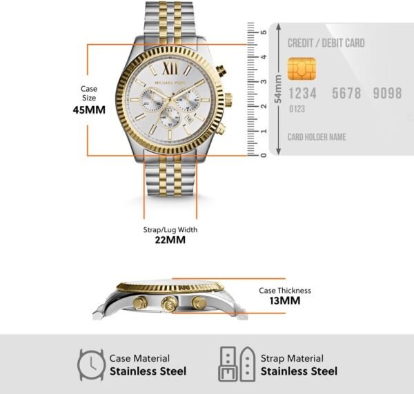 Michael Kors Lexington Men's Watch, Stainless Steel Bracelet...