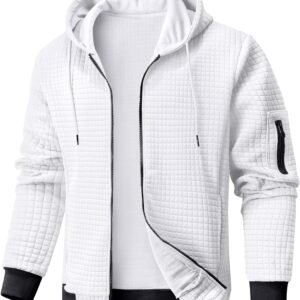 Mens Zip Up Hoodie Full-Zip Sweatshirt Lightweight Loose Fit...
