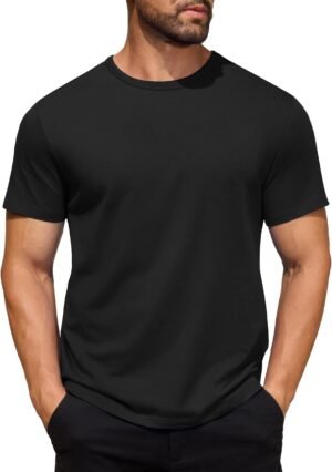 COOFANDY Men's Cotton T-Shirt Short Sleeve Crew Neck Tee Shi...