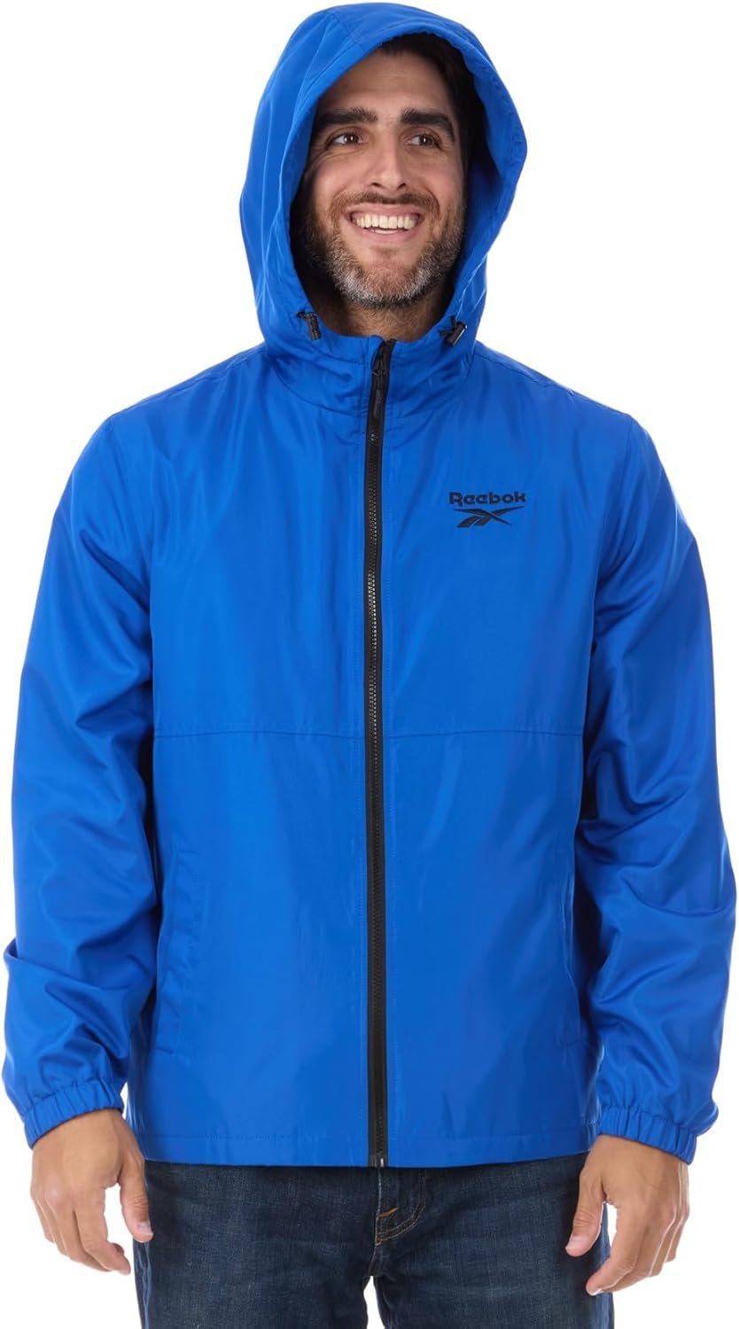 Reebok Rain Jacket Men with Hood, Windbreaker Men Lightweigh... - Image 3