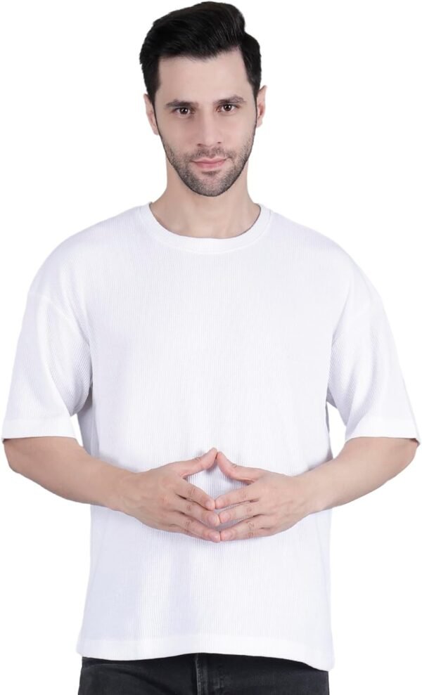 FTT Men's Casual Knit Short Sleeve Crewneck Oversized T-Shir...