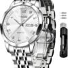 OLEVS Men Watches Business Dress Diamond Analog Quartz Date ...