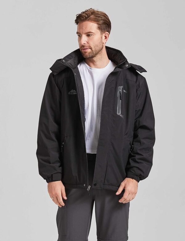ELLSWOS Men's Waterproof Ski Jacket Winter Snow Coat Warm Ho...