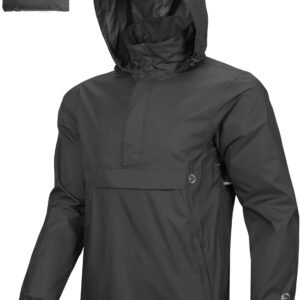 Outdoor Ventures Men's Rain Jacket Waterproof Lightweight Pa...
