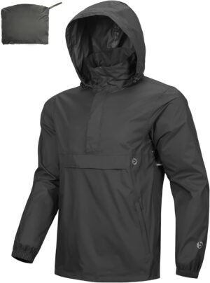 Outdoor Ventures Men's Rain Jacket Waterproof Lightweight Pa...