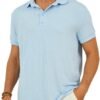 Men's Short Sleeve Polo Shirts Textured Knit Slim Fit Casual...