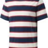 Men's Fashion Casual Cotton Loose Fit Crewneck Classic Strip...
