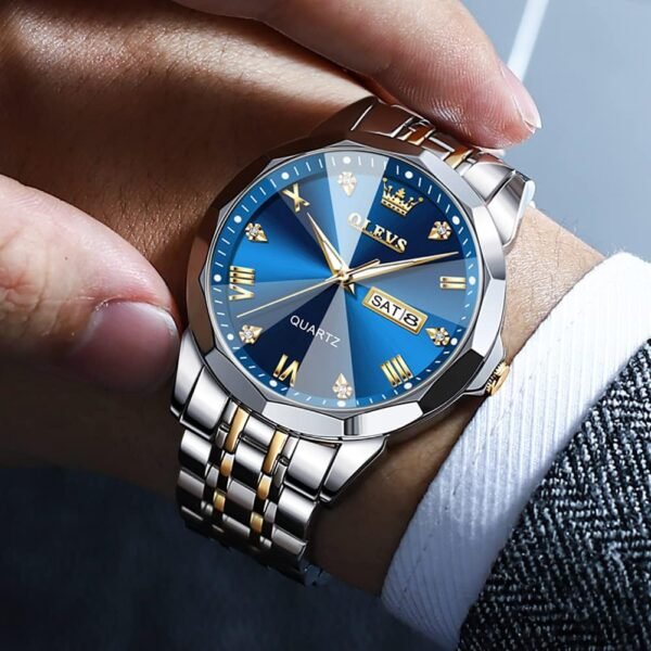 OLEVS Men Watches Business Dress Diamond Analog Quartz Date ...
