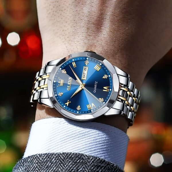 OLEVS Men Watches Business Dress Diamond Analog Quartz Date ...