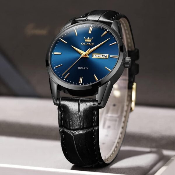 OLEVS Amazon Watches,Brown Leather Watch for Men,Men Day Dat...