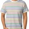 ZOCAVIA Men's Striped Crewneck T-Shirt Summer Casual Short S...