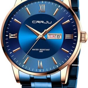 CRRJU Men's Fashion Luxury Stainless Steel Watches for Men B...