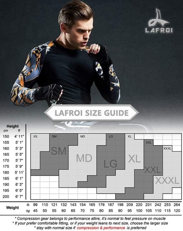 LAFROI Men's Long Sleeve UPF 50+ Baselayer Skins Performance...