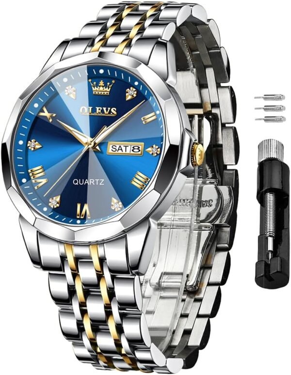 OLEVS Men Watches Business Dress Diamond Analog Quartz Date ...