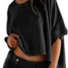 Dokotoo Summer Shirts 2025 Womens Solid T Shirts for Women L...