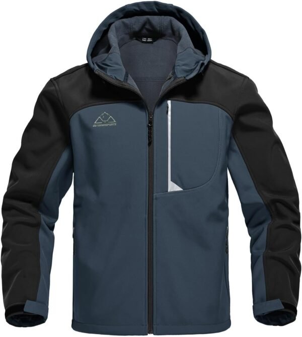BGOWATU Men's Lightweight Fleece Lined Hooded Softshell Wint...