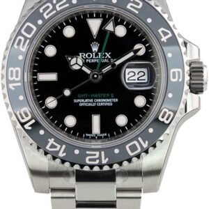 Rolex GMT-Master II Stainless Steel Watch Black Dial 116710L...