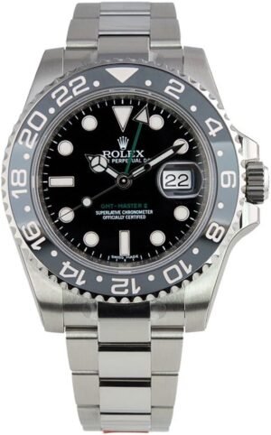 Rolex GMT-Master II Stainless Steel Watch Black Dial 116710L...