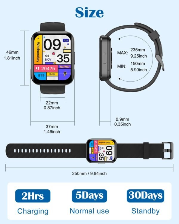 RUIMEN Smart Watches for Men Women (Answer/Make Calls) Compa...