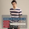Men's Fashion Casual Cotton Loose Fit Crewneck Classic Strip...